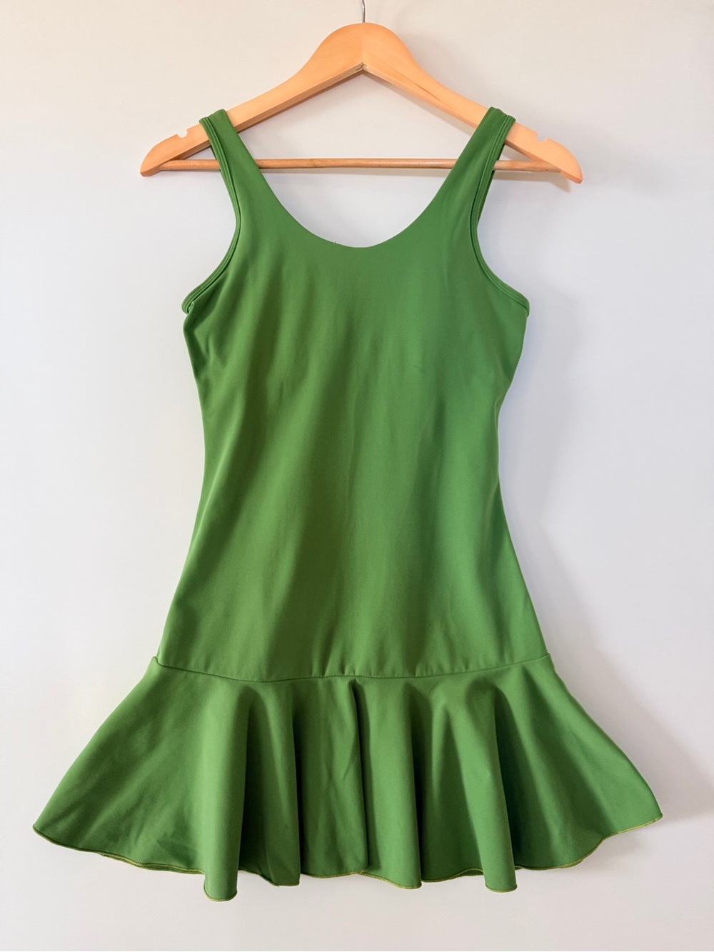 Mono B Skater Dress Green with Yellow Trim  90’s Skater Sz Small